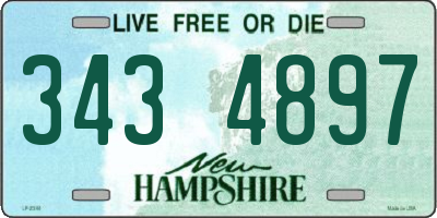 NH license plate 3434897