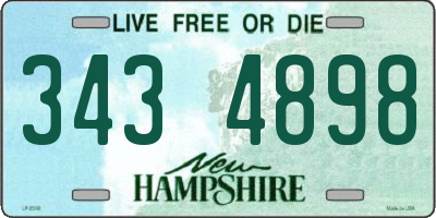 NH license plate 3434898