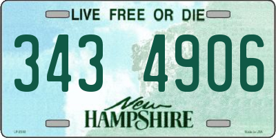NH license plate 3434906