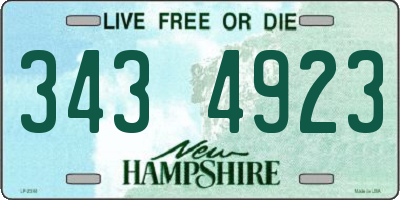 NH license plate 3434923
