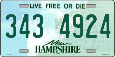 NH license plate 3434924