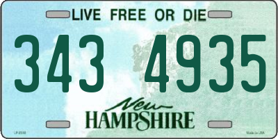 NH license plate 3434935