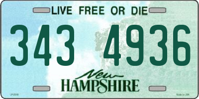 NH license plate 3434936