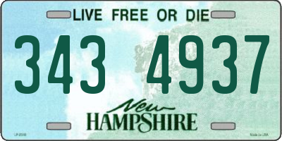 NH license plate 3434937
