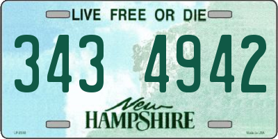 NH license plate 3434942