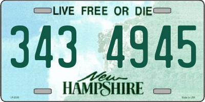 NH license plate 3434945