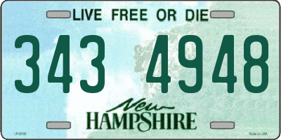 NH license plate 3434948