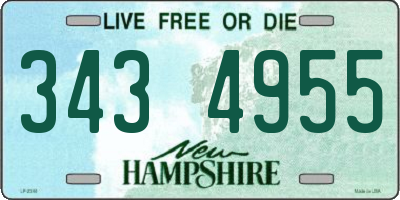 NH license plate 3434955