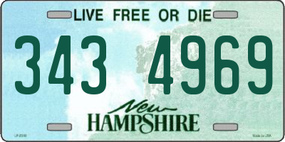 NH license plate 3434969