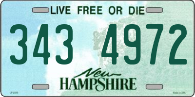NH license plate 3434972