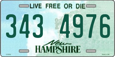 NH license plate 3434976