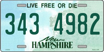 NH license plate 3434982