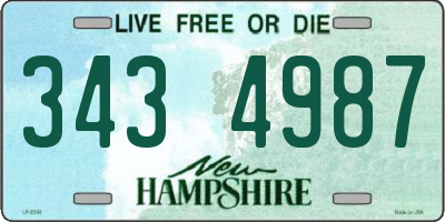 NH license plate 3434987