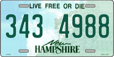 NH license plate 3434988