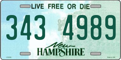 NH license plate 3434989