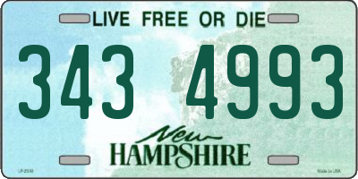 NH license plate 3434993