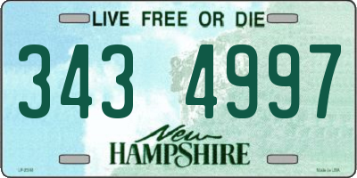NH license plate 3434997