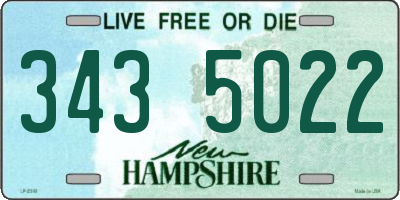 NH license plate 3435022