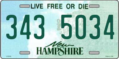 NH license plate 3435034