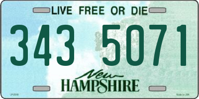 NH license plate 3435071