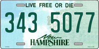 NH license plate 3435077