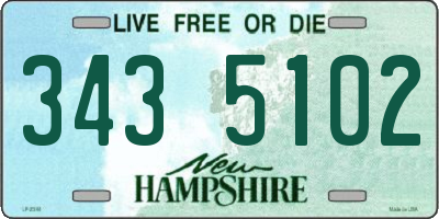 NH license plate 3435102