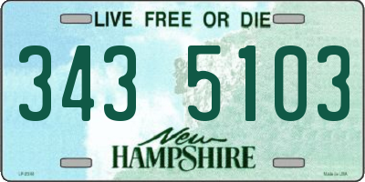 NH license plate 3435103