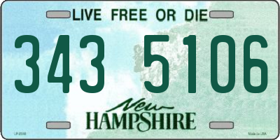 NH license plate 3435106