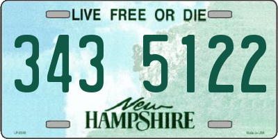 NH license plate 3435122