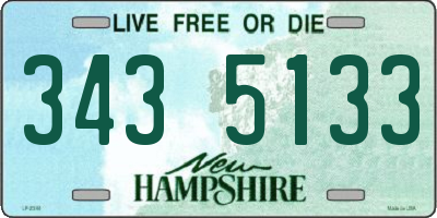 NH license plate 3435133