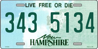 NH license plate 3435134