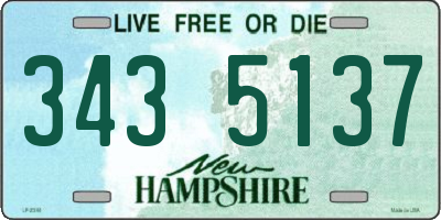 NH license plate 3435137