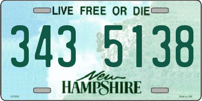 NH license plate 3435138