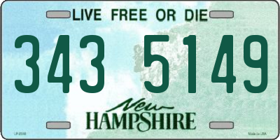 NH license plate 3435149