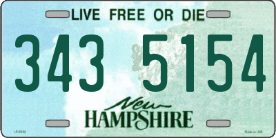 NH license plate 3435154