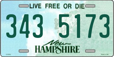 NH license plate 3435173