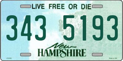 NH license plate 3435193