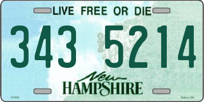 NH license plate 3435214