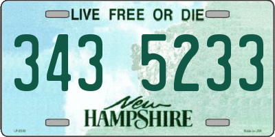 NH license plate 3435233