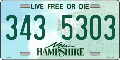 NH license plate 3435303