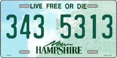 NH license plate 3435313