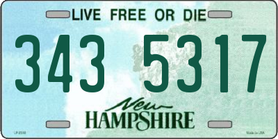 NH license plate 3435317