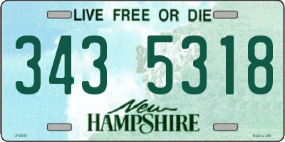 NH license plate 3435318