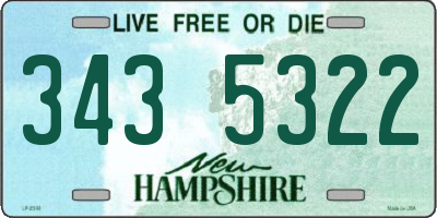 NH license plate 3435322