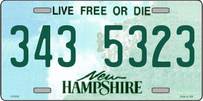 NH license plate 3435323
