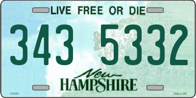 NH license plate 3435332