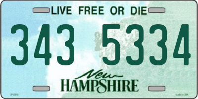 NH license plate 3435334