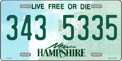 NH license plate 3435335