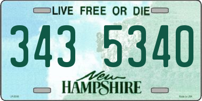 NH license plate 3435340