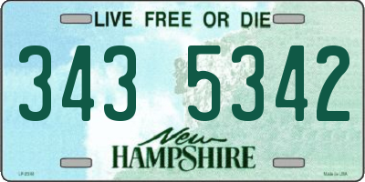 NH license plate 3435342